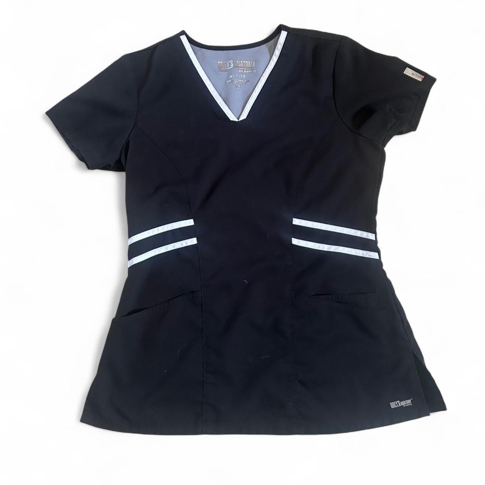 Grey's Anatomy Black and White Scrub Top
